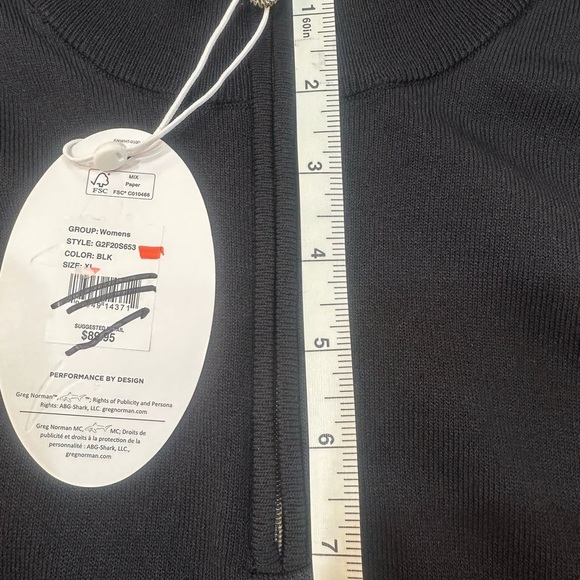GREG NORMAN Women’s Black Polo Ribbed Collar Gold Border Ribbed Waist Size XL - Picture 7 of 12